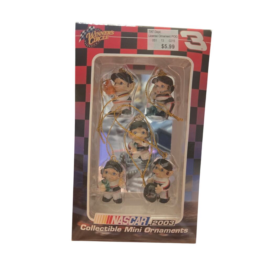 Dale Earnhardt 3 NASCAR 2003 Winners Circle Collectible Mini Ornaments Set of 5